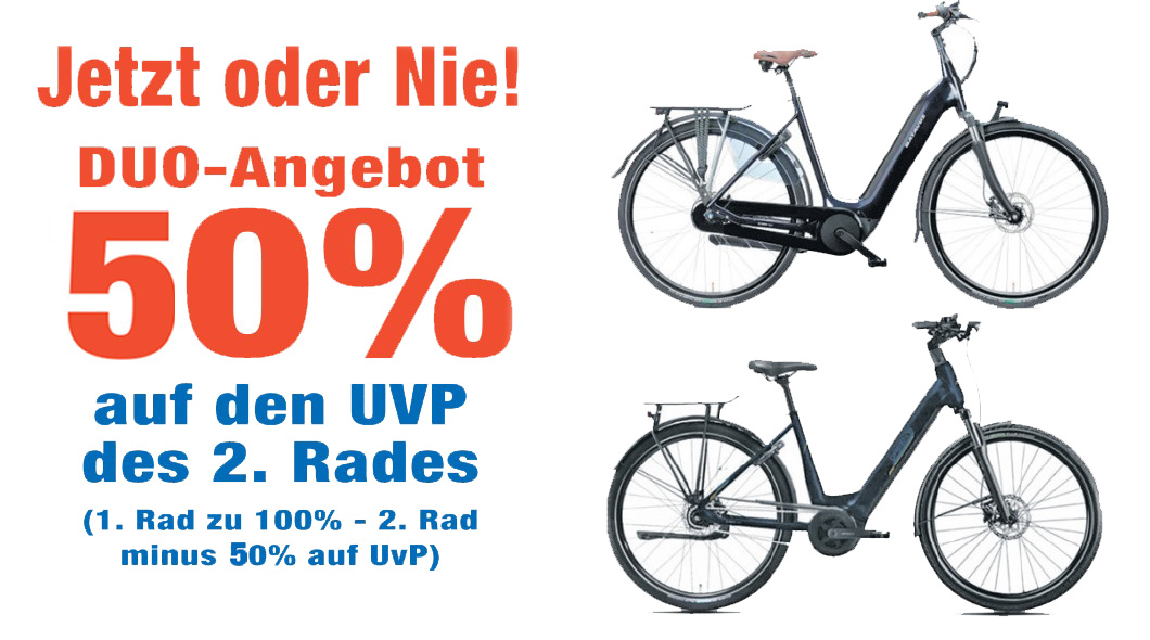 Duo-Angebot 70% E-Bikes